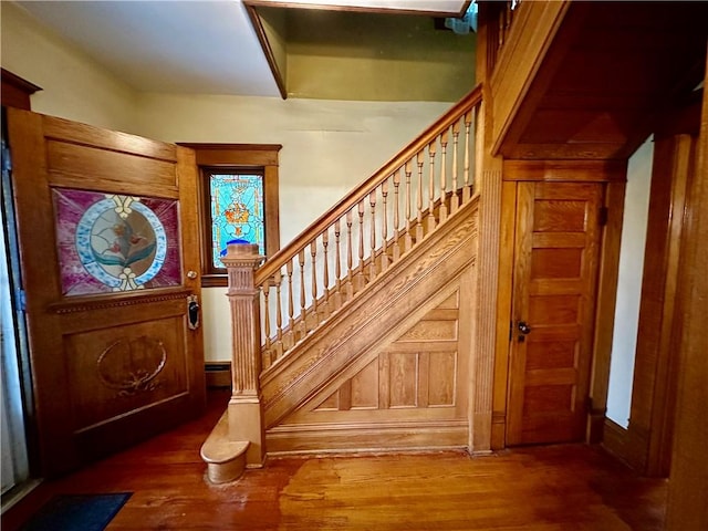 247 W Corydon St, Bradford-Town, PA 16701 - foyer with wood finished floors and stairway
