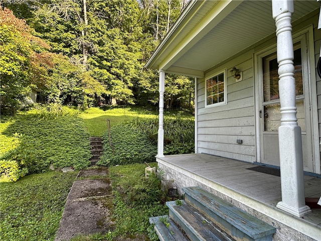 exterior space featuring covered porch