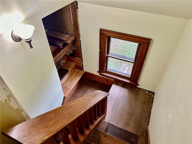 247 W Corydon St, Bradford-Town, PA 16701 - stairs with wood-type flooring