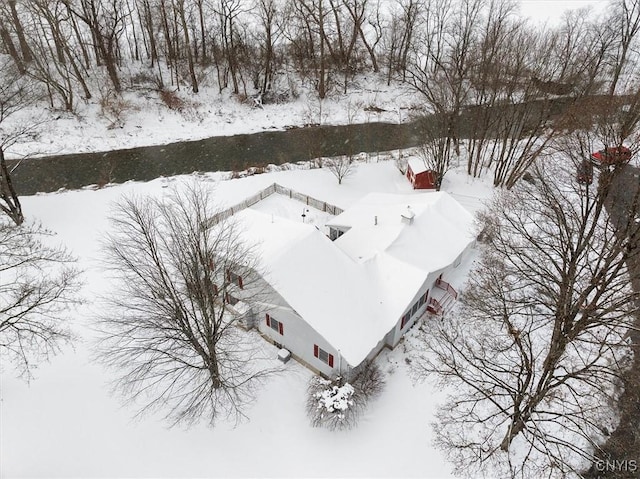 view of snowy aerial view