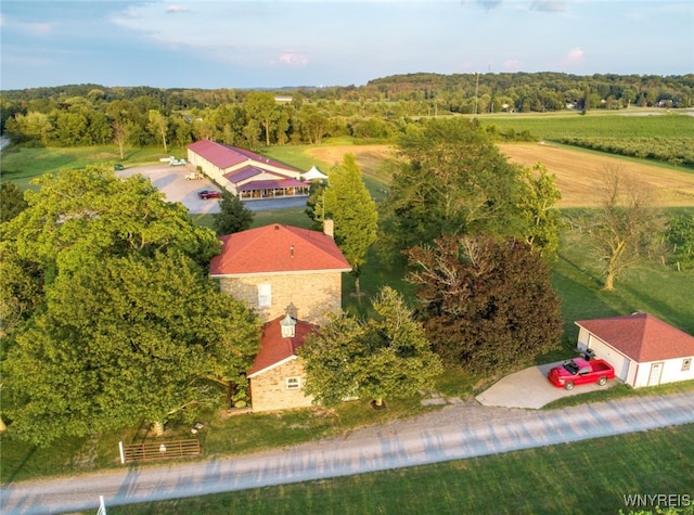 drone / aerial view with a rural view