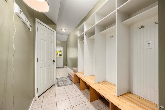 mudroom featuring light tile patterned floors