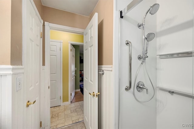 bathroom with a shower