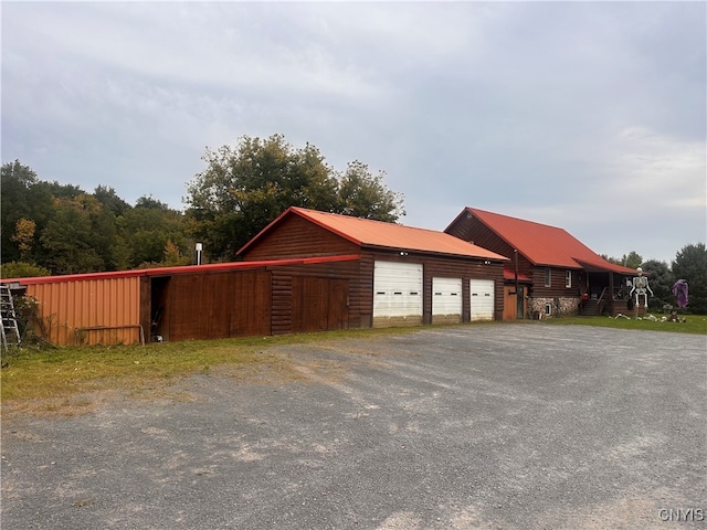 garage with wooden walls