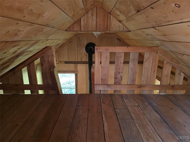 view of unfinished attic