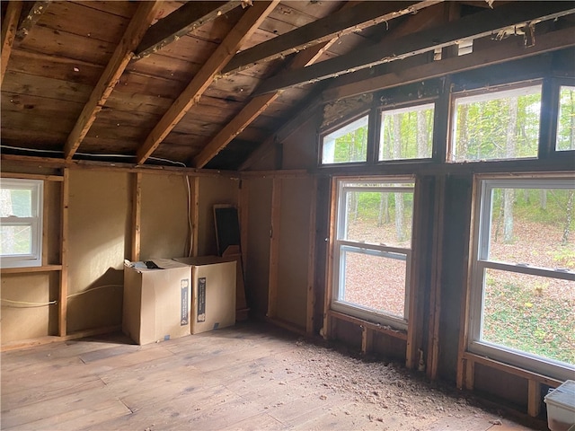 view of unfinished attic