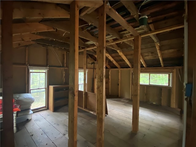 misc room with vaulted ceiling and plenty of natural light