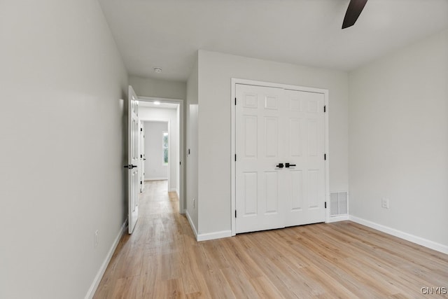 hall featuring light hardwood / wood-style flooring