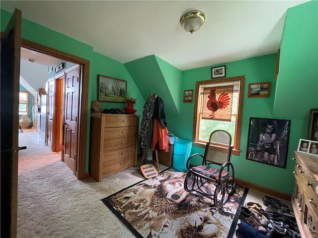 sitting room featuring carpet