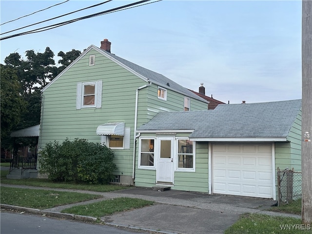 view of front of home featuring a garage