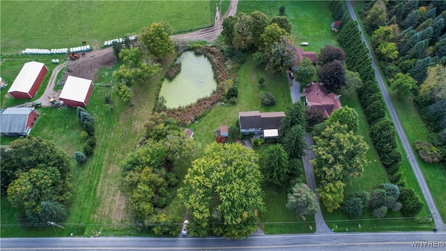 aerial view with a rural view