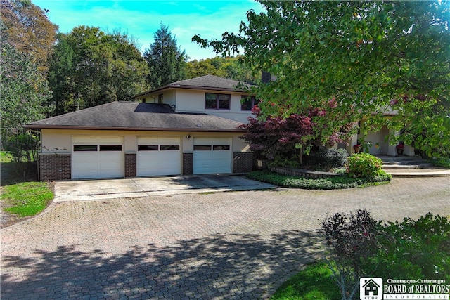 view of property featuring a garage