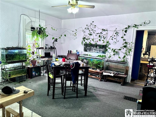 150 N Portage St, Westfield, NY 14787 - dining space featuring a ceiling fan and visible vents