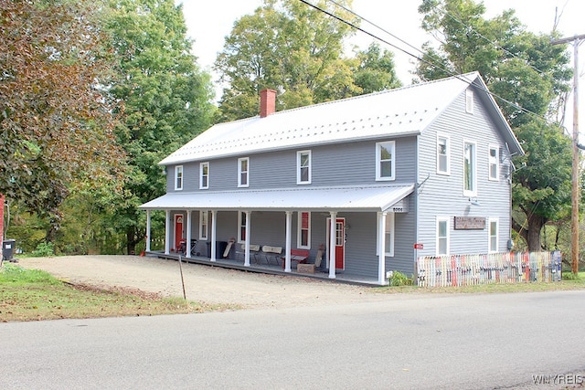 view of front of property with covered porch