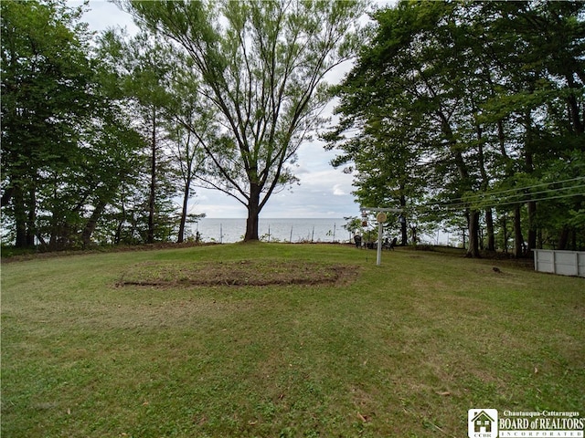 view of yard featuring a water view