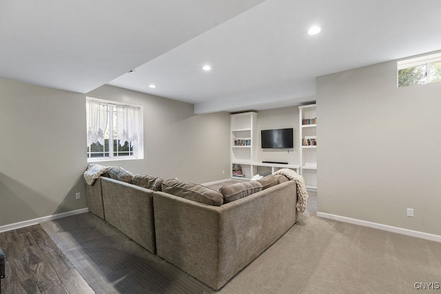 living room featuring wood-type flooring