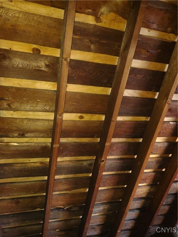 view of unfinished attic