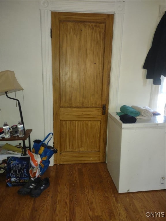 interior space featuring dark hardwood / wood-style flooring