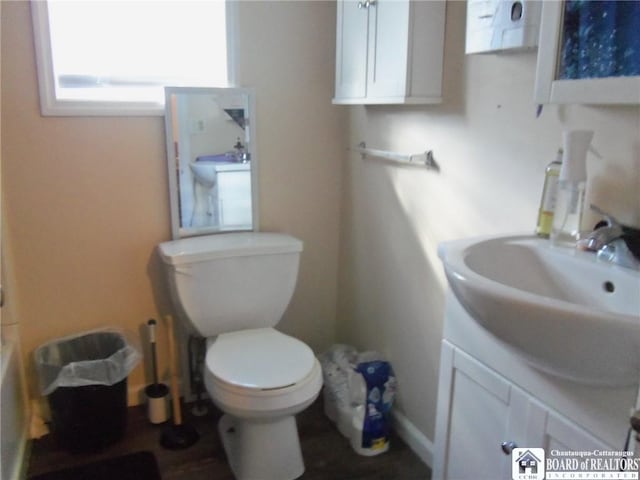 bathroom with vanity and toilet