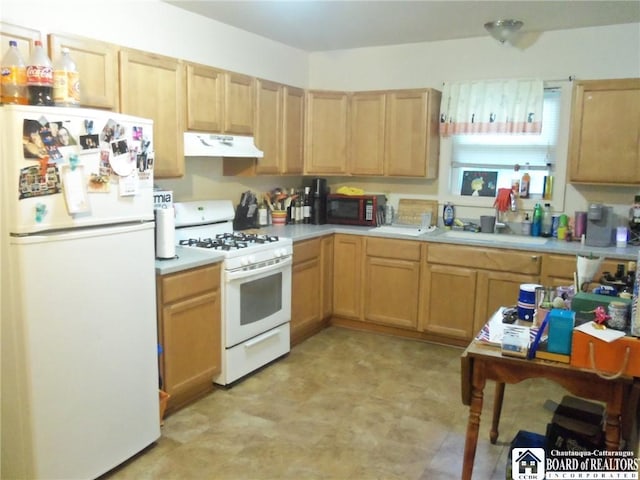 kitchen featuring white appliances