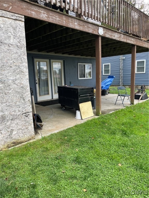 view of patio featuring a wooden deck