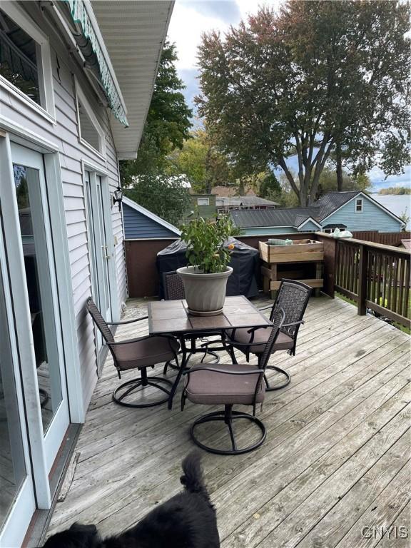 28541 Hewitt Dr, Lyme, NY 13622 - deck featuring outdoor dining space