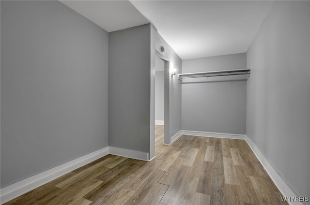 spacious closet featuring light wood-type flooring