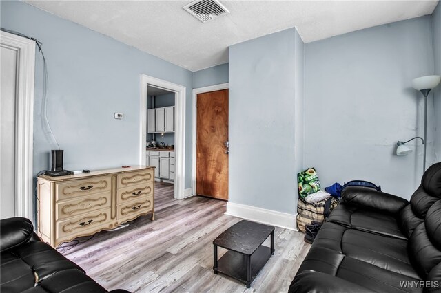 living room featuring light hardwood / wood-style flooring