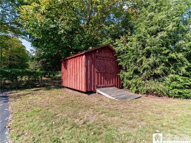 view of shed