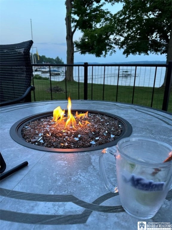 exterior details featuring a fire pit