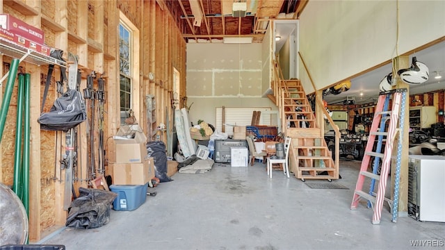 interior space featuring concrete floors