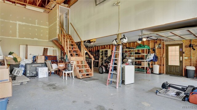 interior space featuring a garage door opener