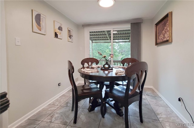 view of dining area