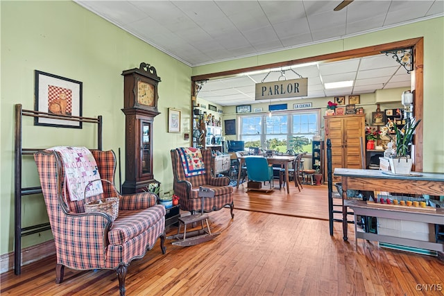 interior space with hardwood / wood-style flooring