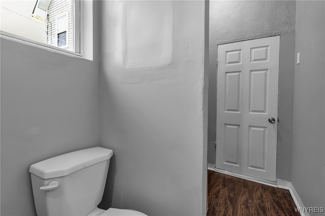 bathroom featuring toilet and hardwood / wood-style flooring