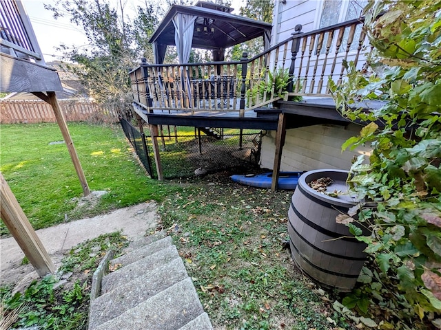 view of yard featuring a deck