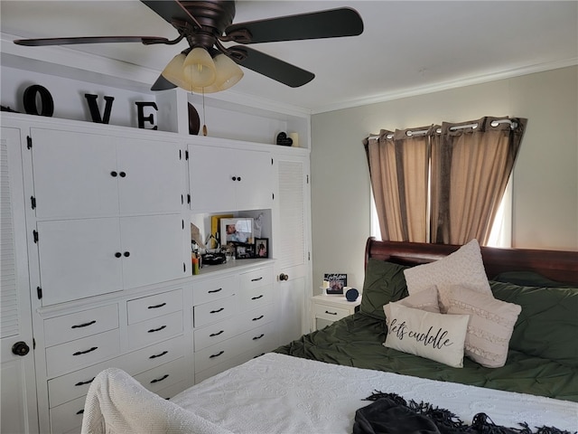 53 Orchard Pl, Bradford City, PA 16701 - bedroom with crown molding and a ceiling fan
