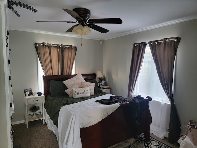53 Orchard Pl, Bradford City, PA 16701 - carpeted bedroom featuring ornamental molding and a ceiling fan