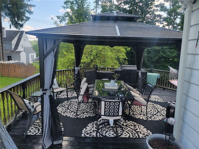 53 Orchard Pl, Bradford City, PA 16701 - wooden deck with a gazebo and outdoor dining space