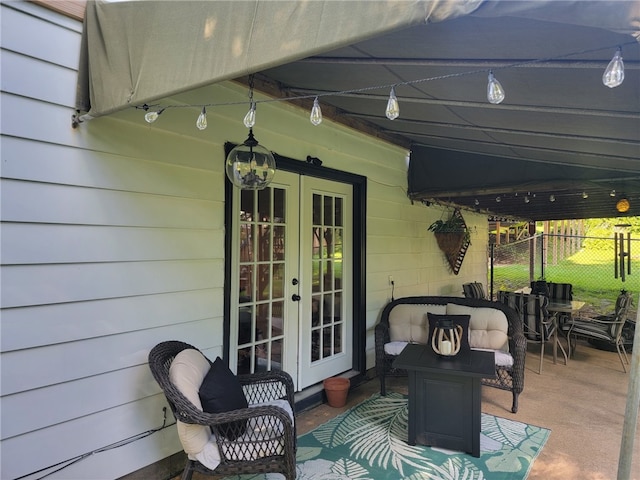 53 Orchard Pl, Bradford City, PA 16701 - view of patio featuring french doors and an outdoor living space
