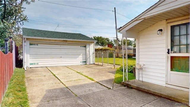 view of garage