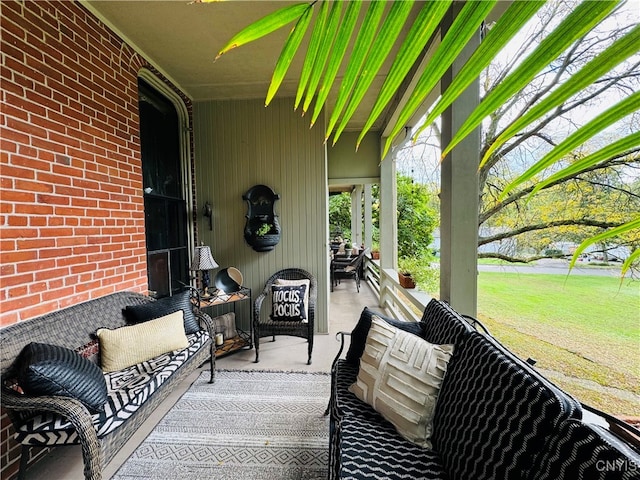 view of patio with outdoor lounge area