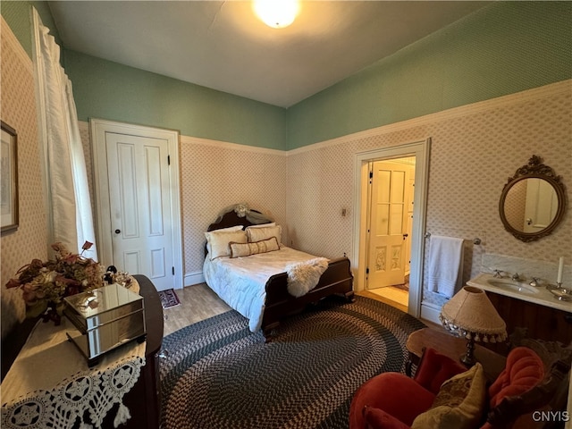 bedroom featuring light hardwood / wood-style flooring