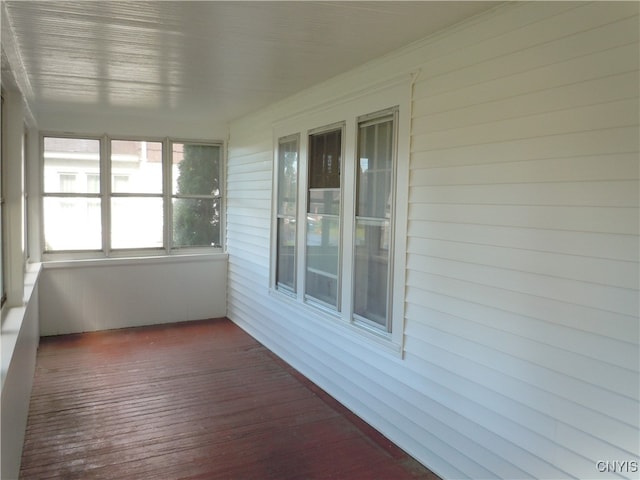 view of unfurnished sunroom