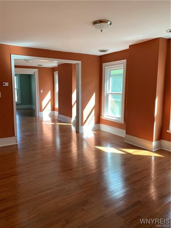 spare room with wood-type flooring