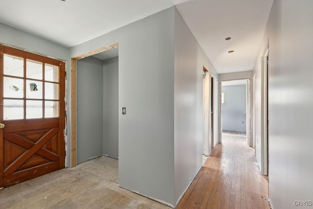 entryway with light hardwood / wood-style flooring