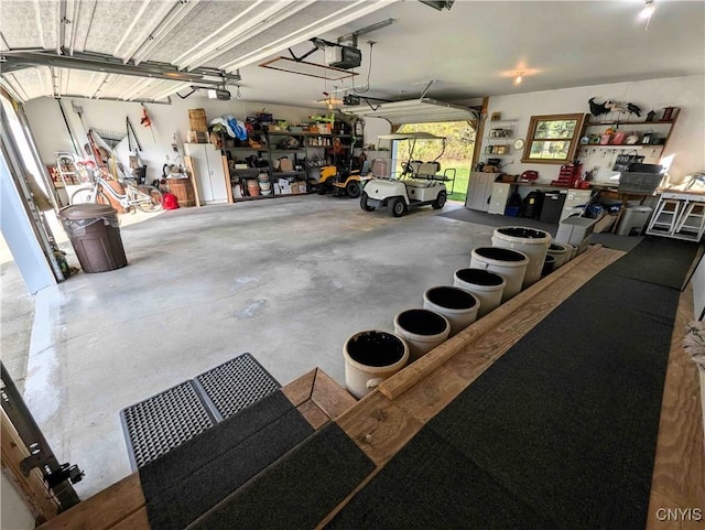 644 Main St, Independence, NY 14897 - garage with a workshop area and a garage door opener