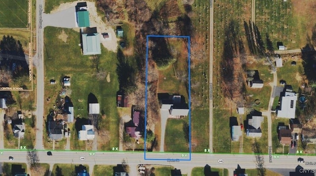 644 Main St, Independence, NY 14897 - aerial view of property and surrounding area with property parcel outlined