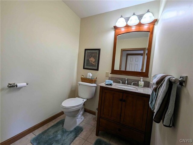 644 Main St, Independence, NY 14897 - bathroom with toilet, tile patterned flooring, vanity, and baseboards