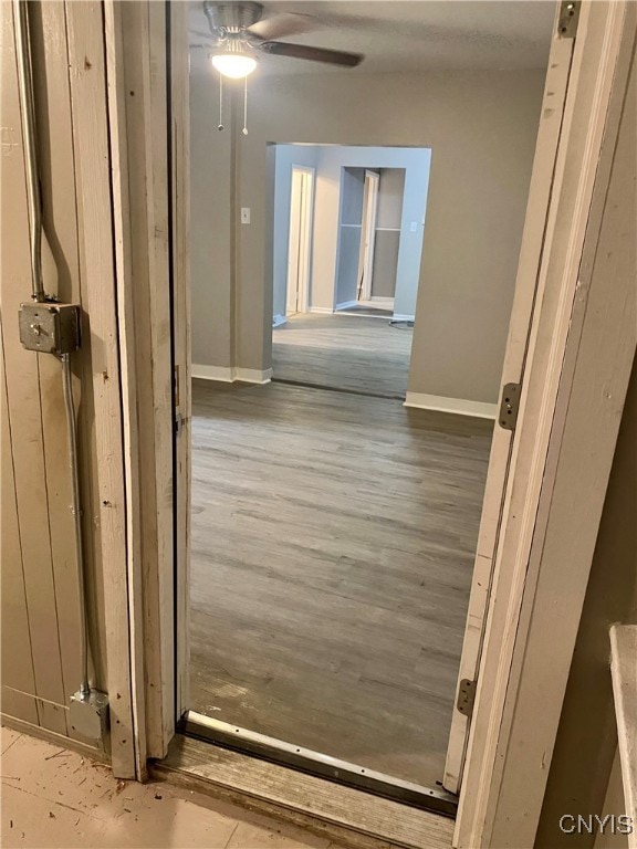 hallway featuring light wood-type flooring